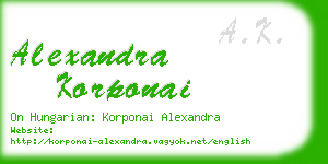 alexandra korponai business card